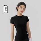 Frühlings- und Sommer-Yoga-Kleidung, kurzärmlig, nackt, eng anliegend, Fitness-Kleidung für Damen, Outdoor-Laufen, Training, Sport-T-Shirt