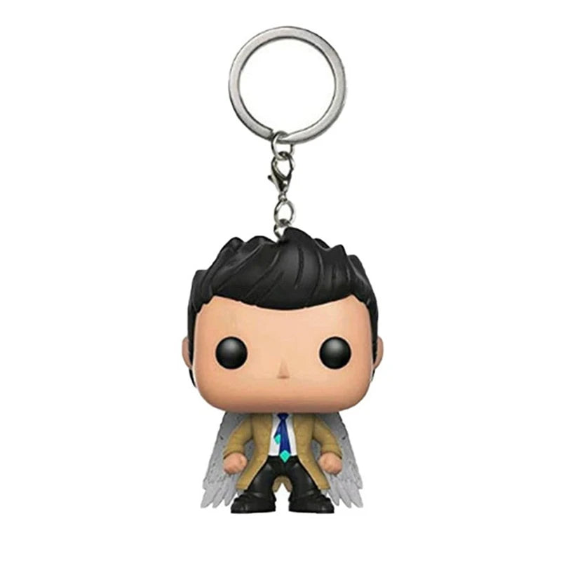 FUNKO POP Supernatural Neue Figur Castiel mit Flügel Sam SCHLÜSSELANHÄNGER Spielzeug Vinylfigur Sammlung Pocket Schlüsselkette Spielzeuge