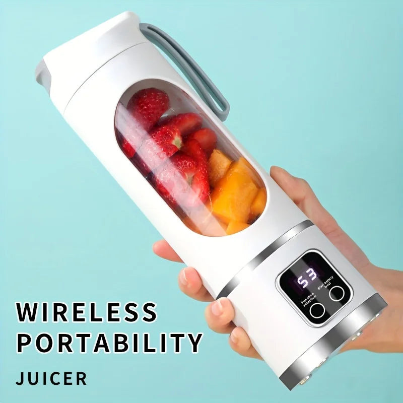 Tragbarer elektrischer Entsafter USB-Lade Mini-Akku-Entsafterflasche 450 ml Becher Obstmixer Handmixer für Zuhause, Reisen, Büro