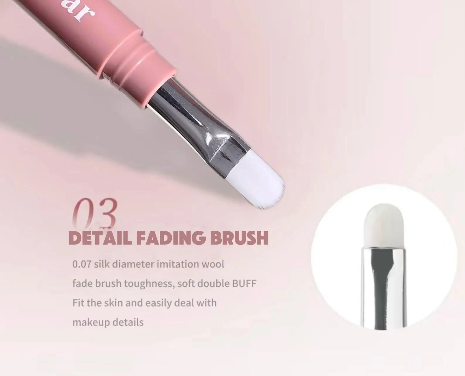 Matter aufhellender Seidenraupen-Stift, Pinkbrauner zweifarbiger Highlighter-Konturschattenstift mit Detail-Verblendpinsel für Augen-Make-up