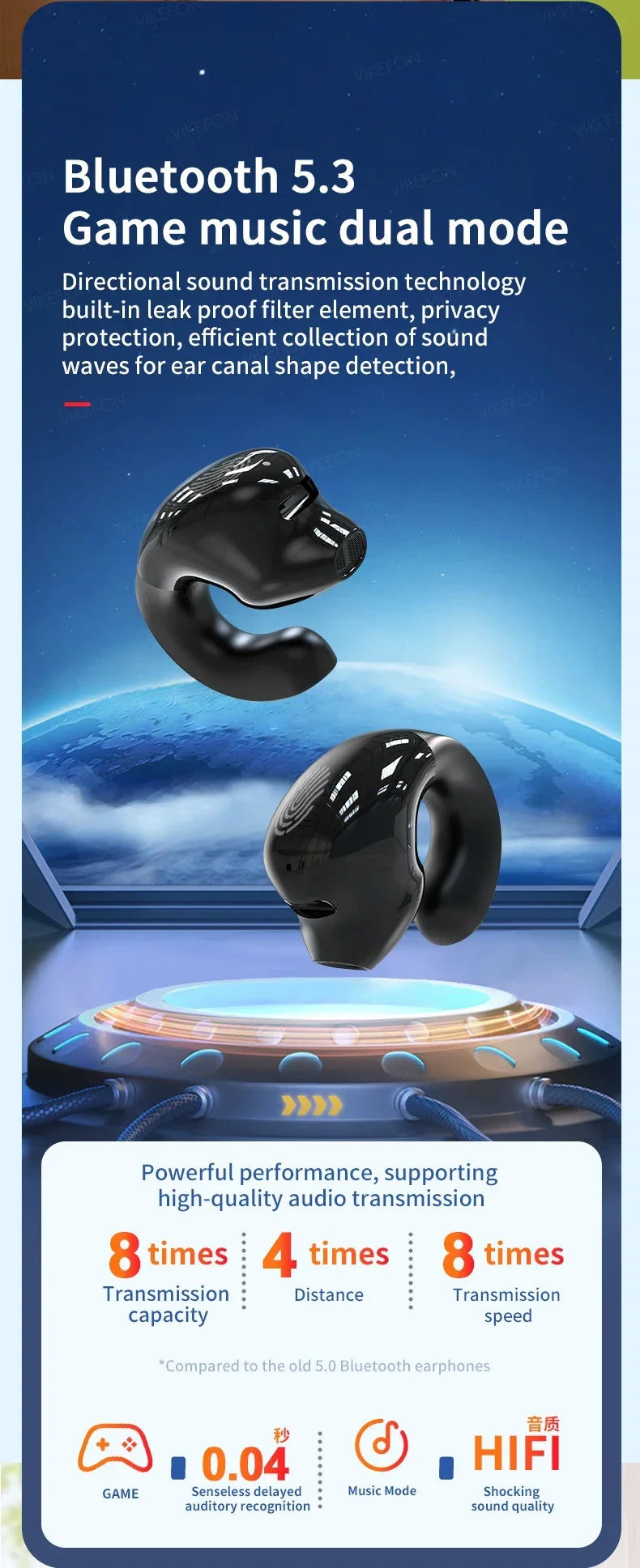 Kabellose Kopfhörer Bluetooth 5.3 Ohrhörer mit Mikrofon Einzelner In-Ear Sport Wasserdichte TWS Earbuds Bluetooth Freisprech-Headset