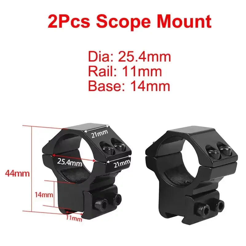 2 Stück Zielfernrohrmontagering für Durchmesser 25,4 mm 30 mm 35 mm taktisches Zielfernrohr Taschenlampe 11 mm 20 mm Picatinny-Schienenmontagezubehör