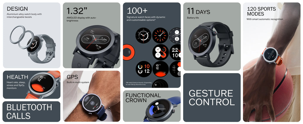 CMF by Nothing Watch Pro 2 1.32" AMOLED-Display Bluetooth-Anrufe mit KI-Rauschunterdrückung
