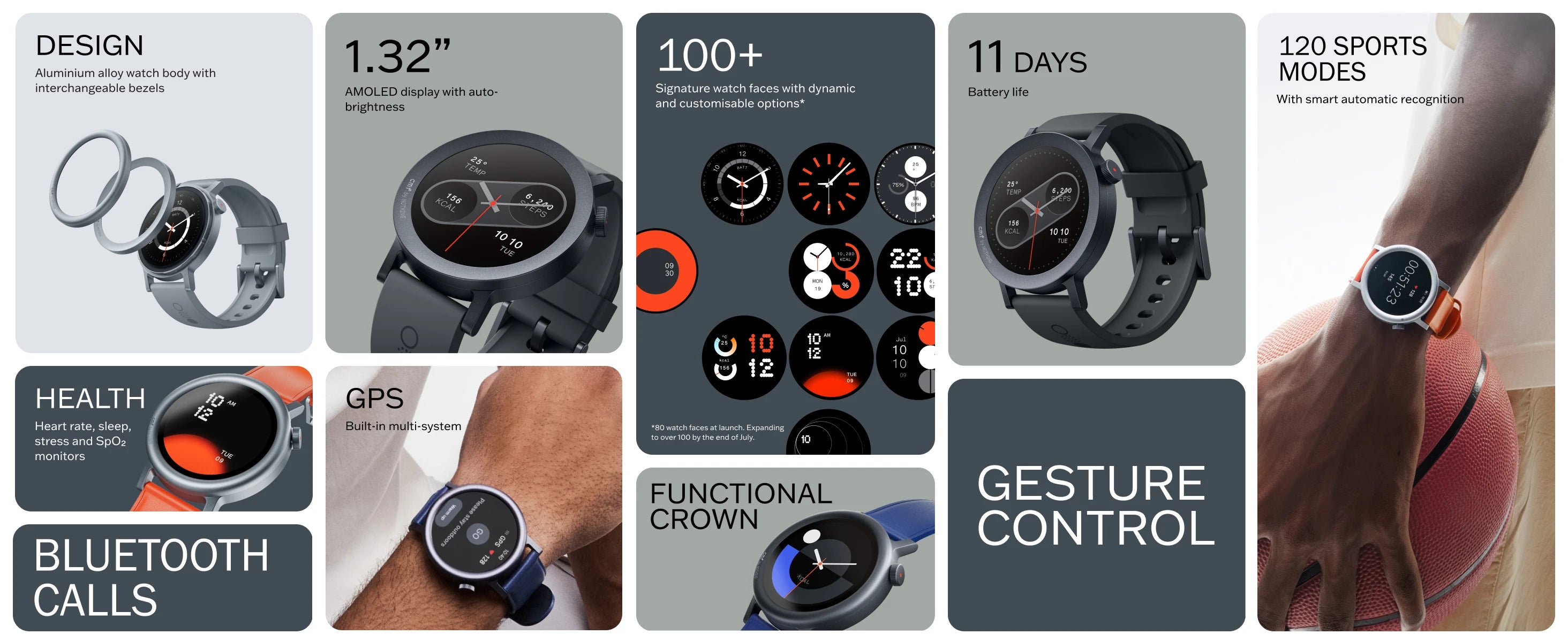 CMF by Nothing Watch Pro 2 1.32" AMOLED-Display Bluetooth-Anrufe mit KI-Rauschunterdrückung