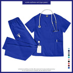 Niaahinn Scrubs Uniforms Sets Großhandel Medizinische Kasacks Stretch-Anzug Gesundheitswesen Pflegeuniform Unisex OP-Kasacks Damen Herren