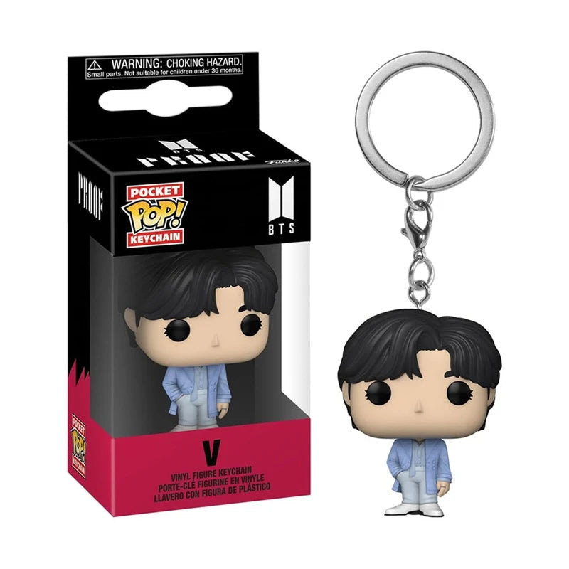 Funko POP Schlüsselanhänger Spielzeug Herren Team Cartoon V JUNG KOOK JIMIN Jin V J-HOPE Pocket Pop Schlüsselanhänger Vinyl Action Figur Sammlung Spielzeug