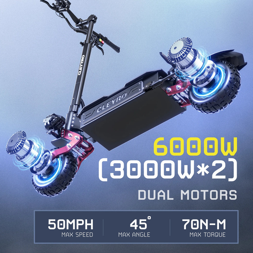 TIFGALOP CL8 Elektroroller 6000W Leistungsstarker Motor 60V 33Ah Akku bis zu 100km Reichweite Straßenzulässiger Erwachsenen-Kleinstwagen Elektroroller