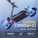 TIFGALOP CL8 Elektroroller 6000W Leistungsstarker Motor 60V 33Ah Akku bis zu 100km Reichweite Straßenzulässiger Erwachsenen-Kleinstwagen Elektroroller