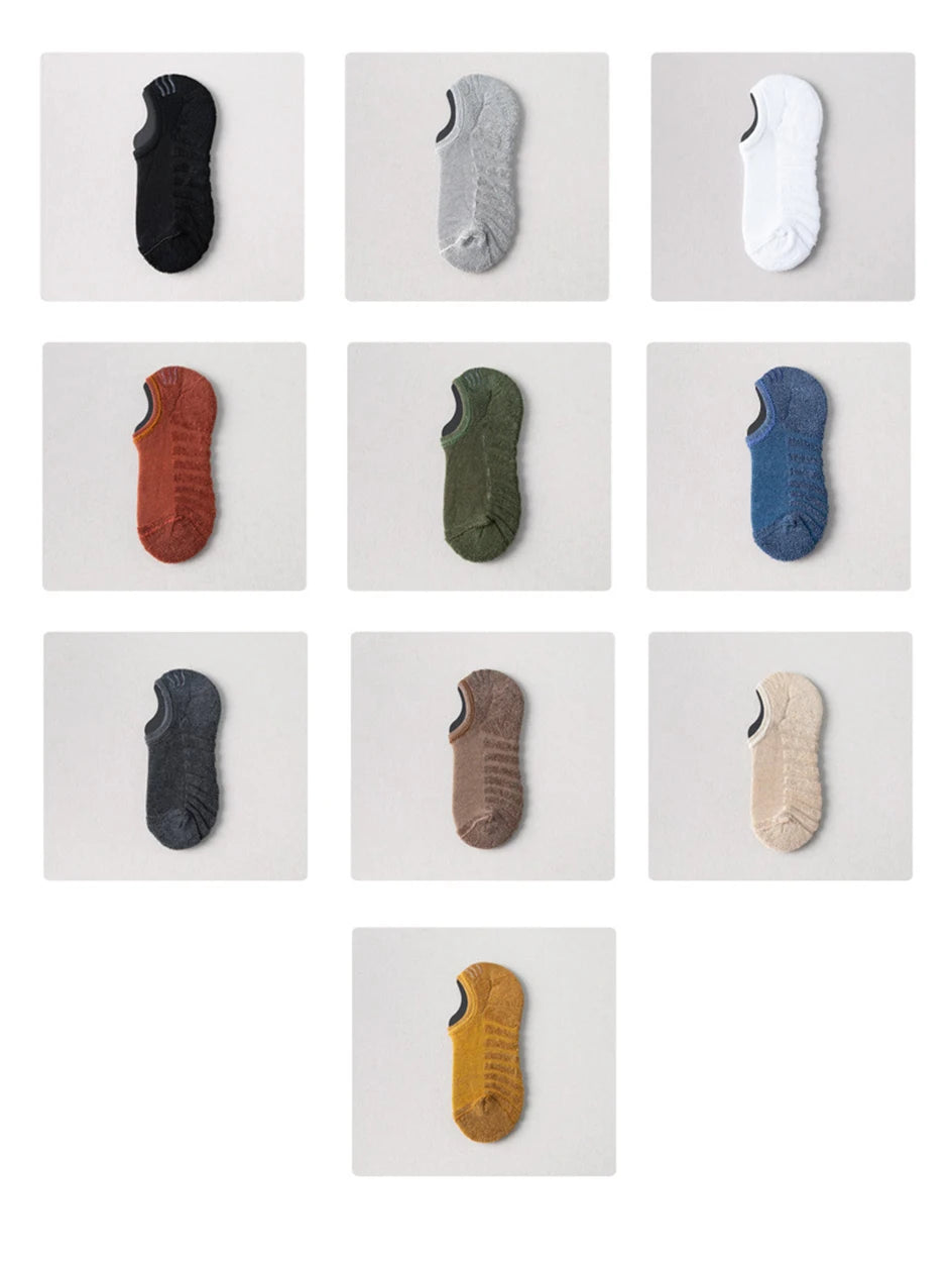 5 Paar Herren Baumwoll Kurzsocken Hochwertige Crew Ankle Casual Weiche Rutschfeste Atmungsaktive Low-Cut Sommer Herbst Socken für Herren