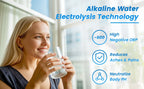 CAWOLO Alkalischer Wasserionisator PH-Wassergerät Alkalischer Wasserspender 11 Platten Platinbeschichtung Alkalischer Wasserionisierer