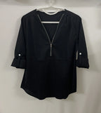 2024 Qualität Heißer Verkauf Plus Size Tiefer V-Ausschnitt Damenbluse Chiffon Coole lockere Hemd Mode Freizeit Damen Tops Sexy Reißverschluss Pullover