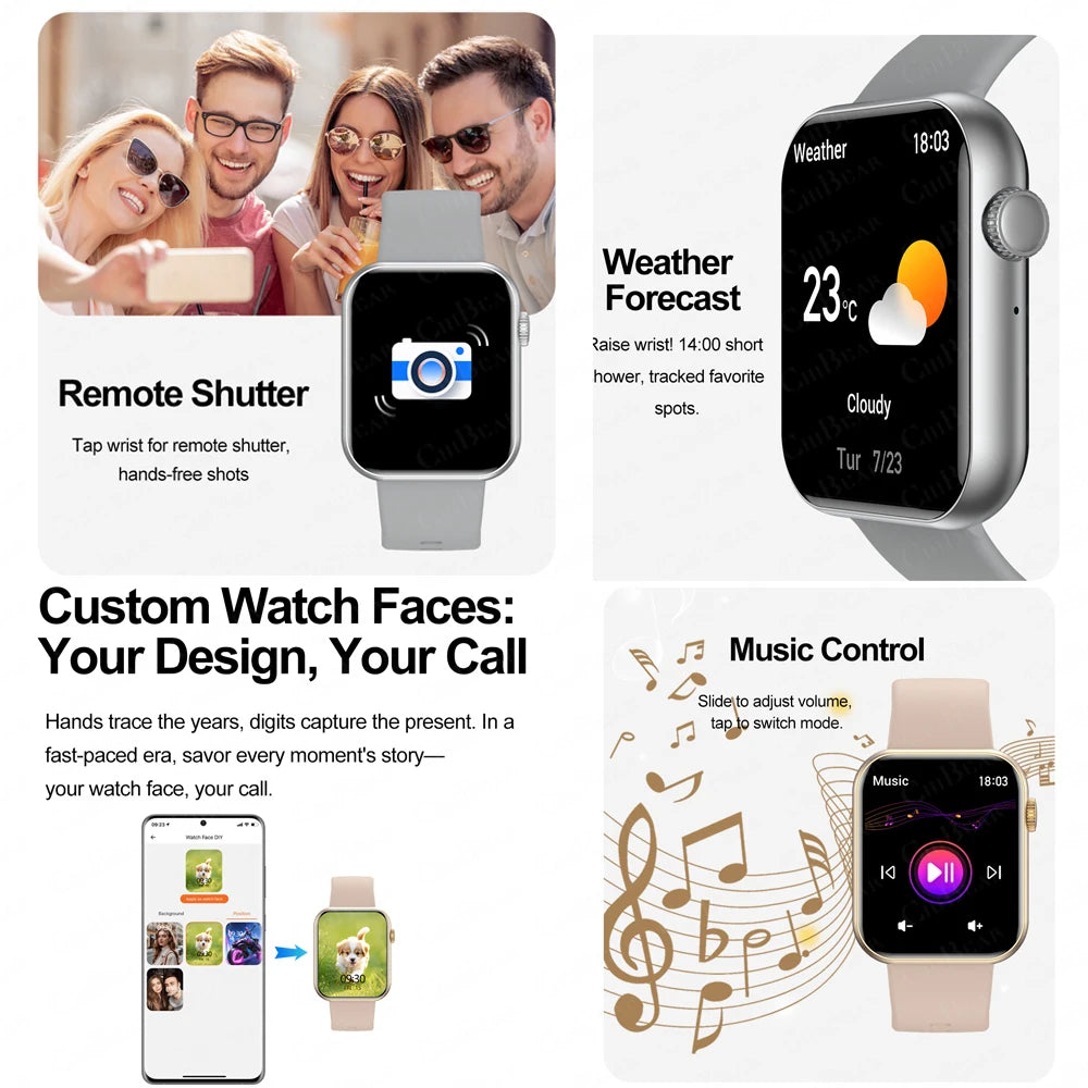 2025 Neue Sport Smartwatch Herren Full Touchscreen Herzfrequenz Bluetooth Anruf 1,9 Zoll KI-Sprache IP68 Wasserdichte Smartwatch Damen