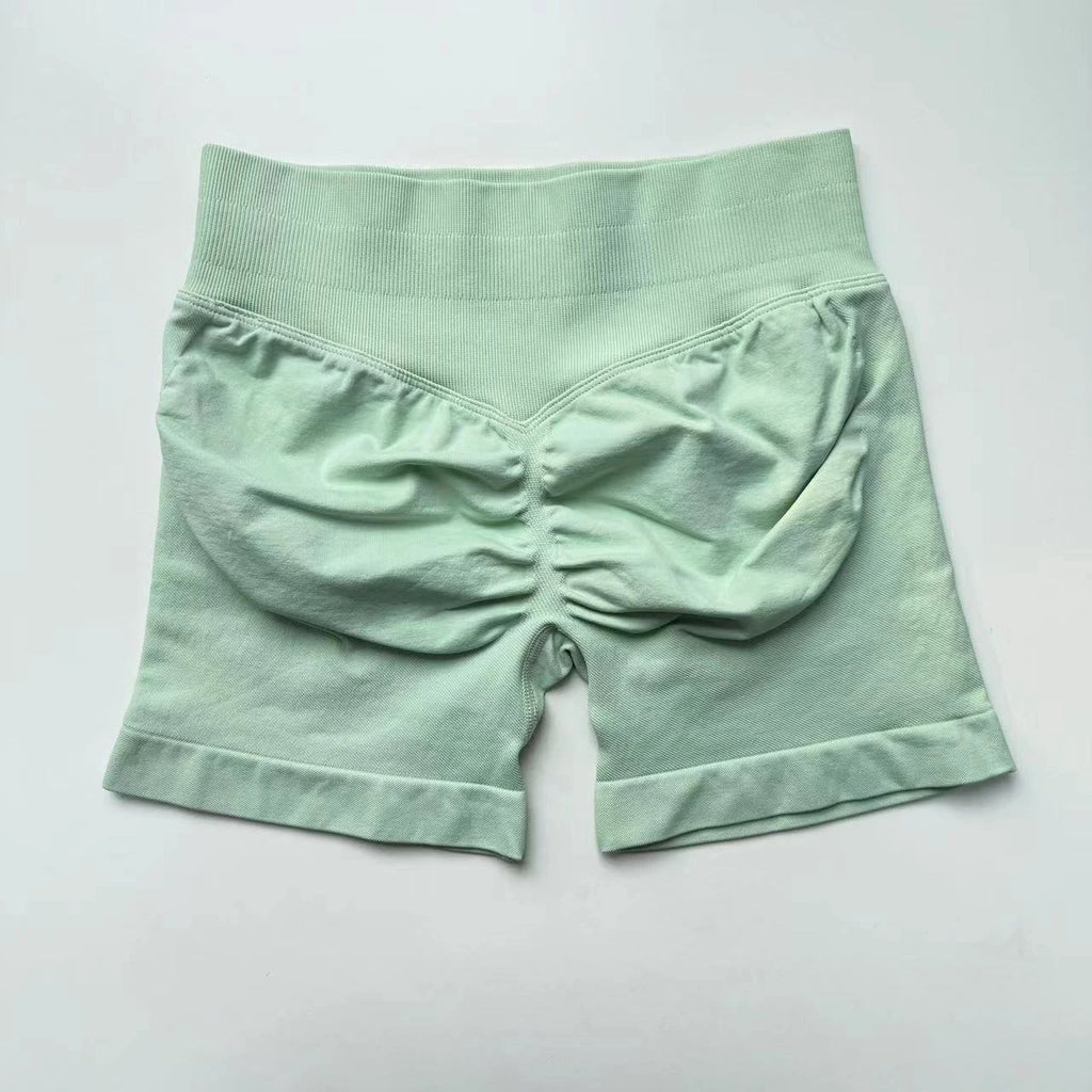 Impact Shorts 4.5" Nahtlos, hochelastisch, niedrig gerippter Bund, dezenter Po-Kontur-Shorts, Fitness Workout Yoga Gym Shorts