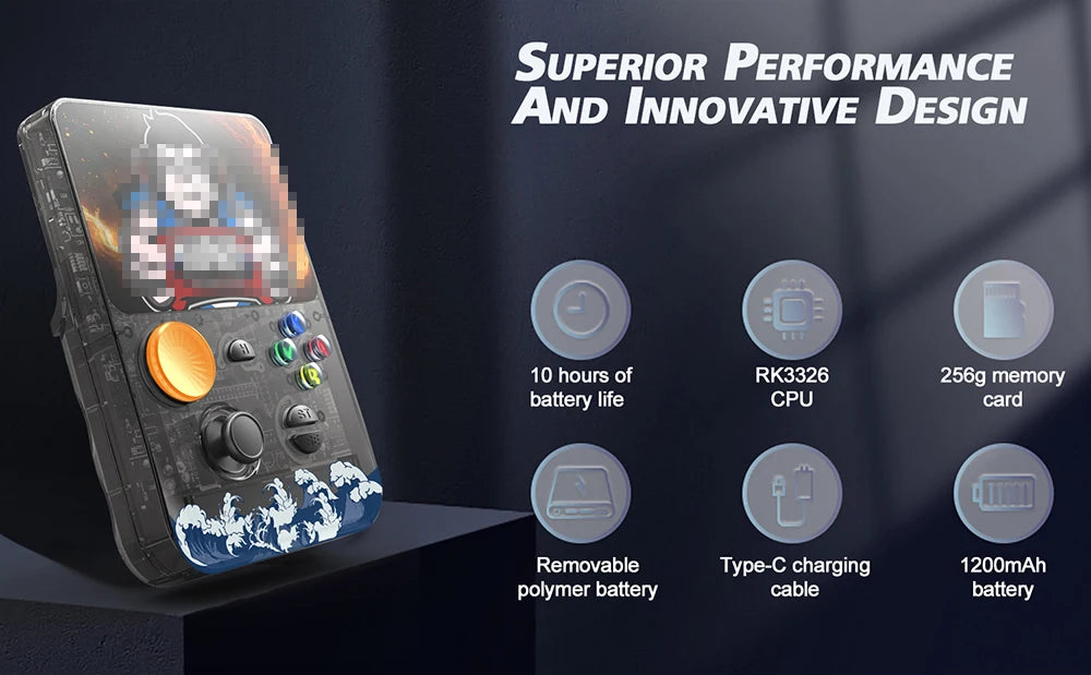 Neueste Handheld-Spielkonsole mit 3,5-Zoll-IPS-HD-Bildschirm und 3D-Smooth-Joystick, großem Speicher und Unterstützung für TF-Speicherkarte R36S Plus