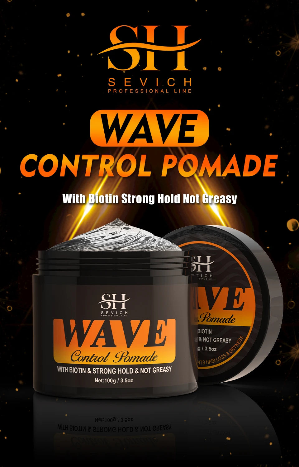 Deep Wave Control Pomade 360 Biotin Sport Starker Halt Wellen Haargel mit Bürste Wellenhaaröl Shampoo Spülung Stylingpflege