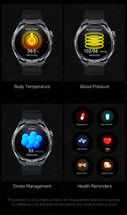 EKG High-End Gesundheits-Smartwatch Herren Blutdruck Lipide Blutsauerstoff Körperanalyse Harnsäure Gesundheitstracker Smartwatch Herren Damen