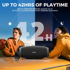 W-KING (120W PEAK)70W Tragbare laute Bluetooth-Lautsprecher mit kabellosem Mikrofon, wasserdichte kabellose Outdoor-Bluetooth-Lautsprecher