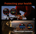 2026 Neue TANK Ultra 1400mAh Akku Militär Smartwatch 10ATM Wasserdicht Herzfrequenz Taktische LED Taschenlampe Herren Sportarmband