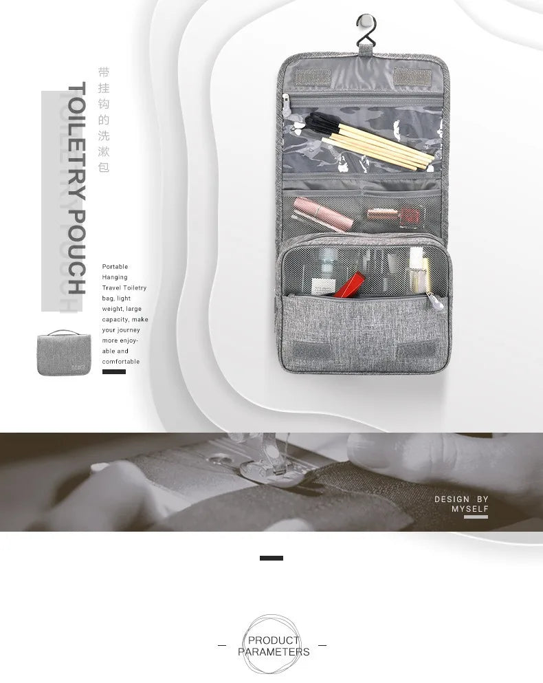 Hochwertige Make-up-Taschen für Damen Reise-Kosmetiktasche Kulturbeutel Wasserdichter Organizer Neceser Hängende Badezimmer-Waschtasche