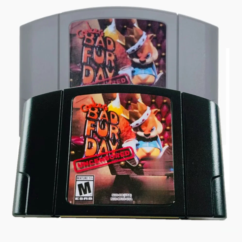 Conker's Bad Fur Day N64 Spielkassette US Version 64-Bit englische Sprache Unzensiert Sammlerstück Geschenk für Gaming-Enthusiasten