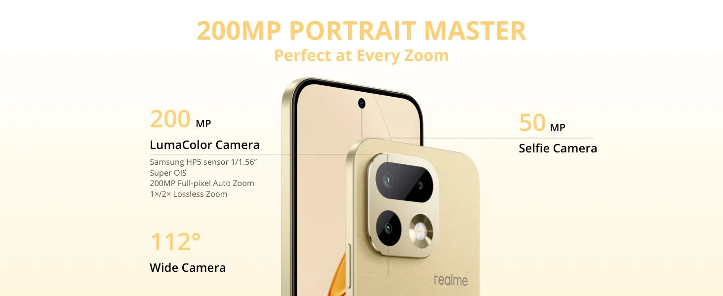 Neu eingetroffen: realme 16 Pro 5G Smartphone Europäische Version 200 MP LumaColor Kamera 6500 Nits AMOLED Display 6500 mAh Akku NFC