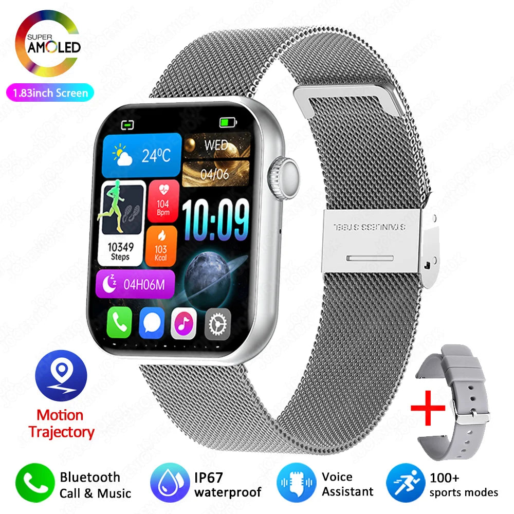 2025 Neue Sport Smartwatch Herren Full Touchscreen Herzfrequenz Bluetooth Anruf 1,9 Zoll KI-Sprache IP68 Wasserdichte Smartwatch Damen