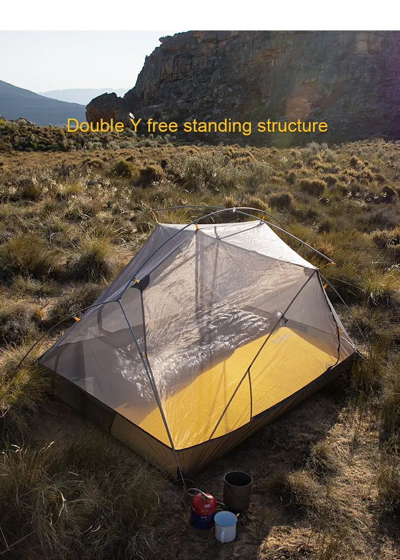 Naturehike Mongar UL 2 Zelt 2 Personen Trekkingzelt 20D Ultraleichtes Reisezelt Wasserdichtes Wanderzelt Überlebenszelt Outdoor Camping Zelt