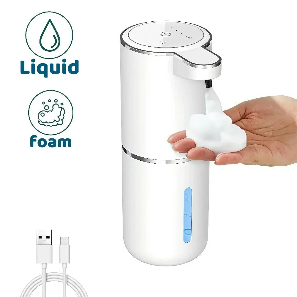 Automatischer Flüssig-/Schaumseifenspender, berührungsloser elektrischer Spender, USB-wiederaufladbar mit Infrarotsensor für Bad, Küche Hauptbild