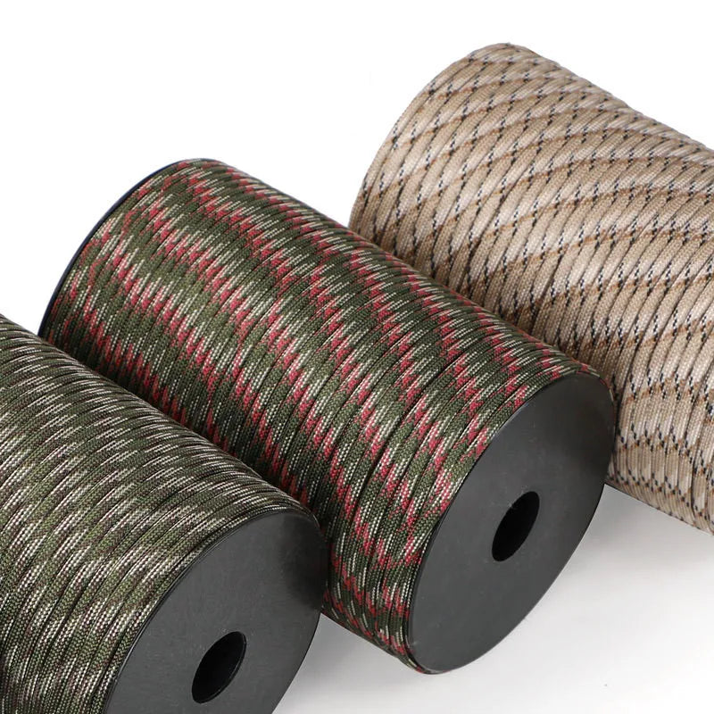 100/50M 550 Military Standard 9-Strang Paracord Seil 4mm Outdoor Fallschirmleine Survival Schirmzeltleine Wäscheleine