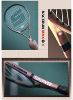 RaceRun-MAX Carbon-Verbund Tennisschläger, 295±10g Leichtgewicht, 325mm Balance, einteiliger stabiler Rahmen, 50-60lbs, für Fortgeschrittene