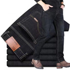 2025 Neue Herren Stretch Jeans Herren Klassische Elastische Business Jeans Herren Mode Bequeme Einfarbige Schmale Straight Lange Denim Hose