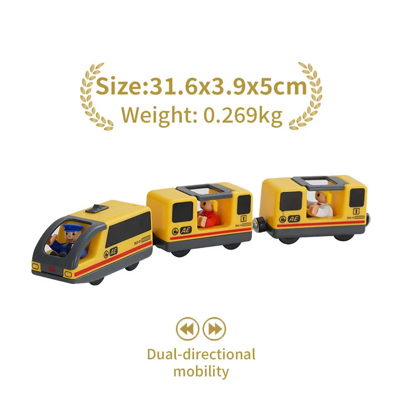 Holz Eisenbahn Lokomotive Magnetische Elektrische Auto Zug Spielzeug Passend für Biro Holz Diecast Slot Schienenbahn Weihnachten Geschenk