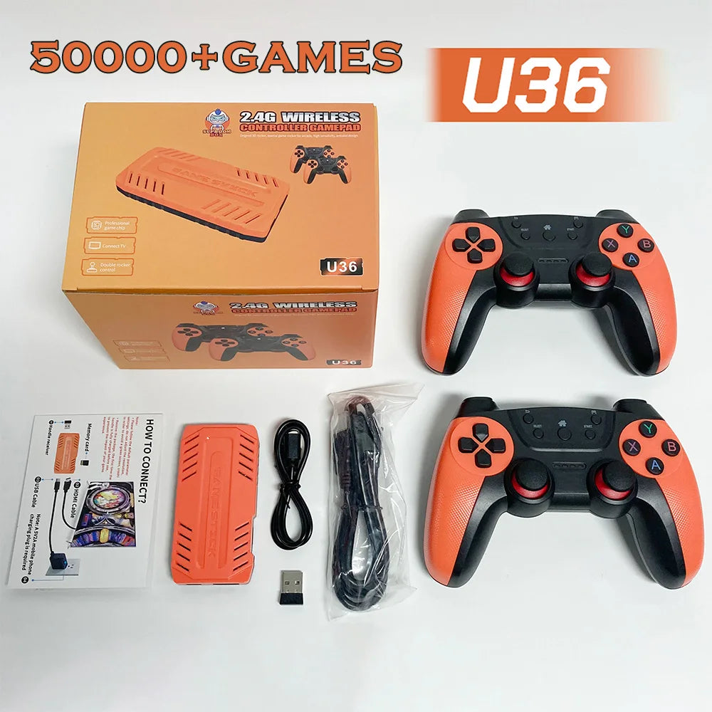 U36 Game-Joystick mit über 50.000 vorinstallierten Spielen, 4K HD-Ausgabe, Retro-Spielekonsole, 3D, über 40 Emulatoren, PSP, PS1