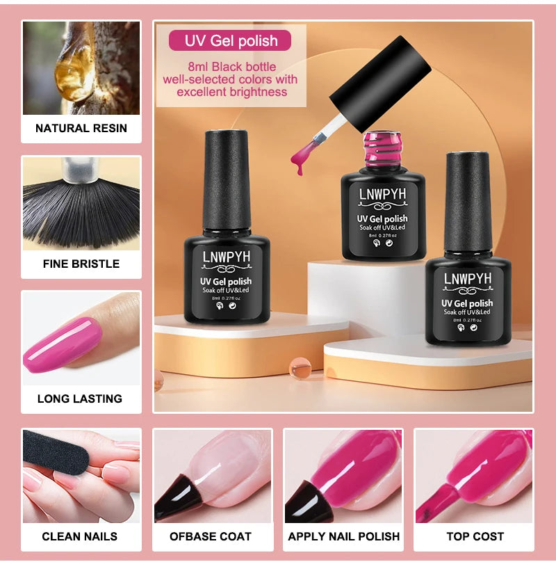 Nagellack-Set Acryl-Nagelset Poly-Nagelgel-Set mit Nagellampe Nagelverlängerung Glitter-Gel UV-Aufbaugel Maniküre-Werkzeugset