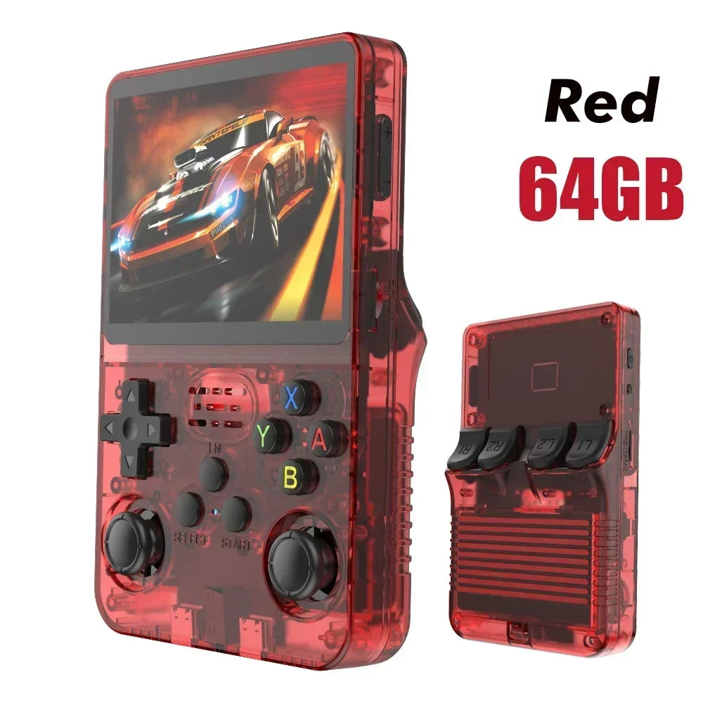 128G R36S Retro Handheld-Videospielkonsole Linux-System 3,5 Zoll IPS-Bildschirm R35s Pro Tragbarer Taschen-Videoplayer 64 GB Spiele
