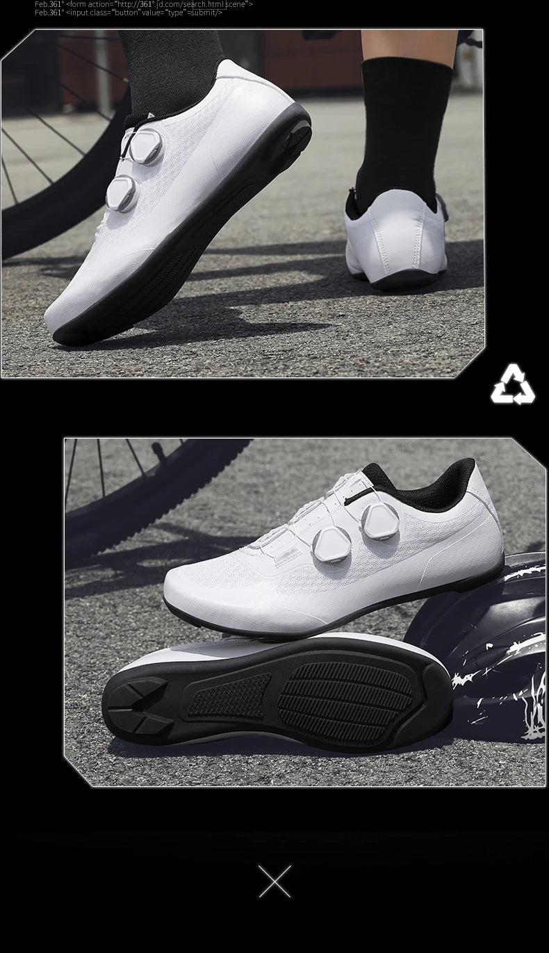 Speed Cycling Sneaker Herren Rennradschuhe Cleat-Schuhe SPD-Schuhe Fahrrad Flat Pedal Schuhe Herren Outdoor-Schuhe Weiß