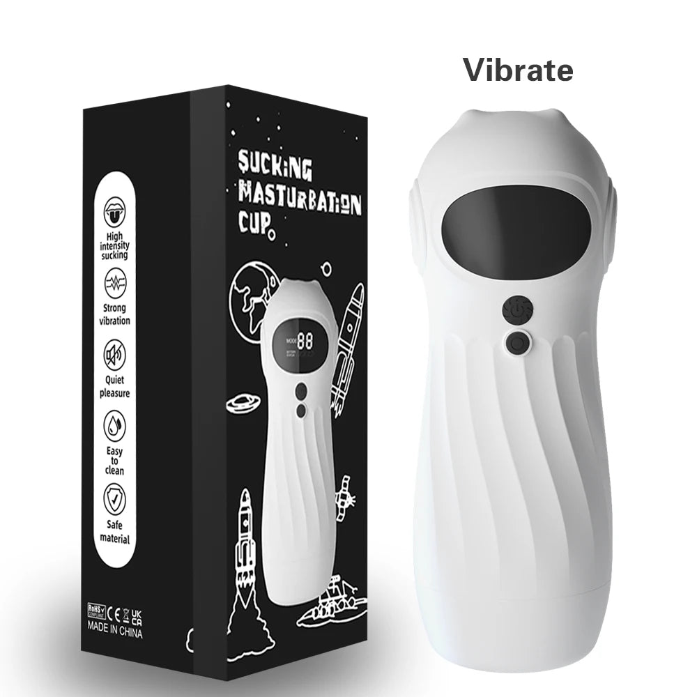APP-gesteuerter, automatischer Masturbator für Männer, Masturbationsbecher mit realistischer Vagina, Vibration, Blowjob, Masturbation, beheizte Sexmaschinen-Spielzeuge für Männer
