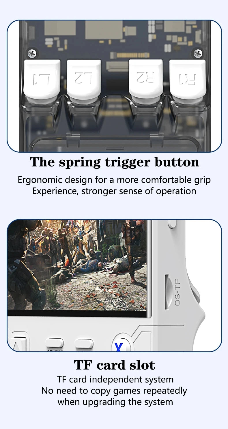 R36Ultra 4,0-Zoll Retro-Handheld-Spielkonsole 128 GB Tragbarer Videoplayer Open-Source-Linux-System zum Spielen