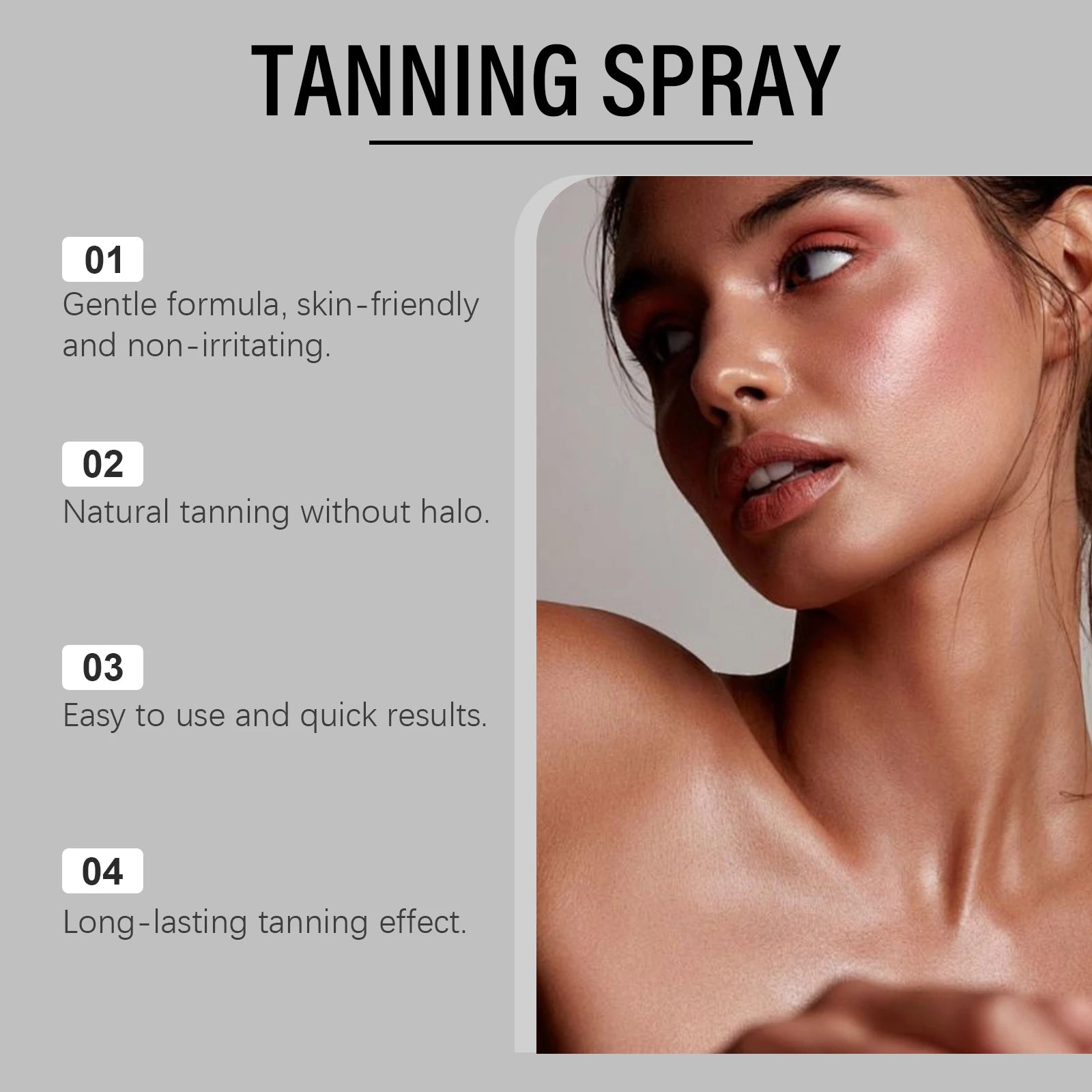 Bräunungsspray Sonnenbräune Beschleunigter Bräunungseffekt Glänzende Bräune Feuchtigkeitsspendendes Sommer Strand Sonnenbad Selbstbräunungsnebel