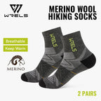 WRELS 1/2/3 Paar Merinowollsocken Wander-Laufsocken Atmungsaktiv Gepolstert Schweißableitend Warm Thermisch Kompressions-Wollsocken