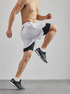Herren-2-in-1-Lauf-Workout-Shorts mit Druck, Christian Gym Athletic Performance Shorts mit Handytasche und Handtuchschlaufe, Activewear