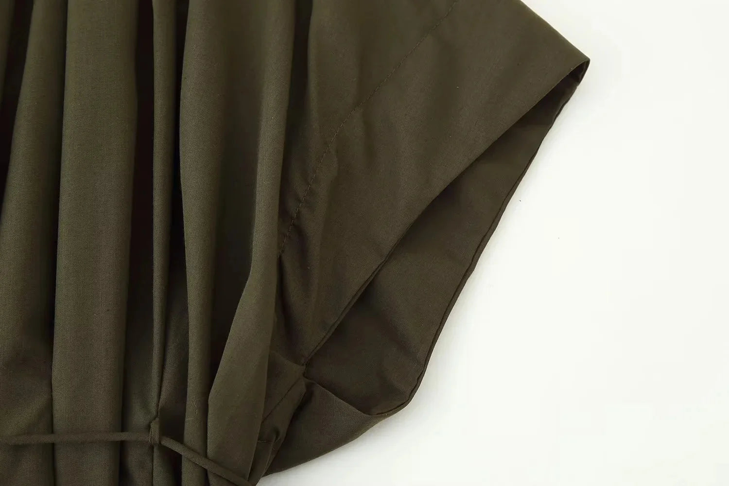 KONDALA 2026 Frühling Sommer Vintage Damenkleid Mode Einreihig Schärpen Drapierter V-Ausschnitt Ärmellos Schicke Braune Damenkleider