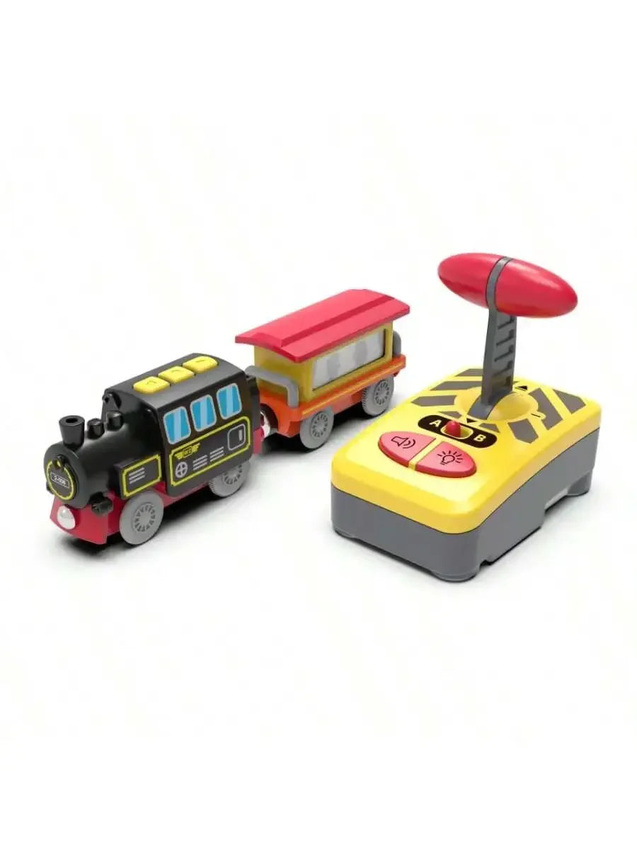 RC Elektrische Eisenbahn Spielzeugset für Kinder, Auto-Druckguss-Steckspielzeug, passend für Standard-Holzeisenbahn, batteriebetriebenes Weihnachts-Tremset
