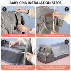 3-in-1-Wickeltaschen-Rucksack, faltbares Babybett, wasserdichte Reisetasche mit USB-Ladefunktion, Wickeltaschen-Rucksack mit Wickelbett, 3 Typen