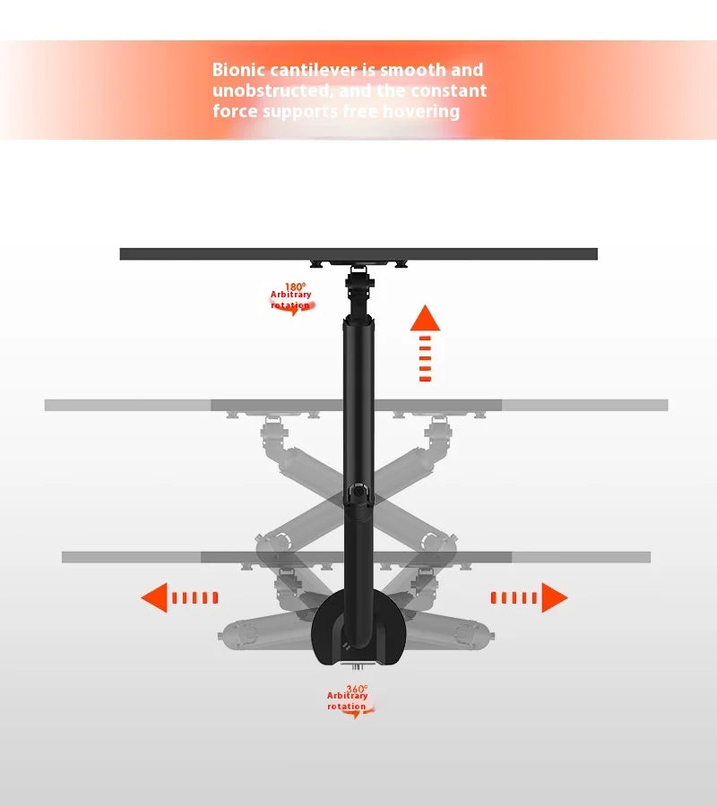 Adjustable display robotic arm for 17 to 32 inches heat dissipation desktop computer monitor stand