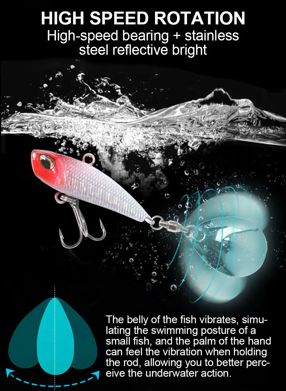 WALK FISH 7g 11g 15g 21g Spinnerbait Metall VIB Angelköder rotierender Schwanz Vibration Pailletten Japan Wobbler Trollingköder Pesca