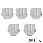 FallSweet 5er-Pack Damen Baumwollslips Nahtlose Plus Size Unterhosen Einfarbige Unterwäsche Weich Atmungsaktive Damenslips