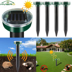 4/8X Solar-Vertreiber Solarbetrieben Ultraschall Sonic Maus Maulwurf Schädlings Nagetier Abwehr Vibrationswelle Garten Rasen Bauernhof Feld Außenbereich