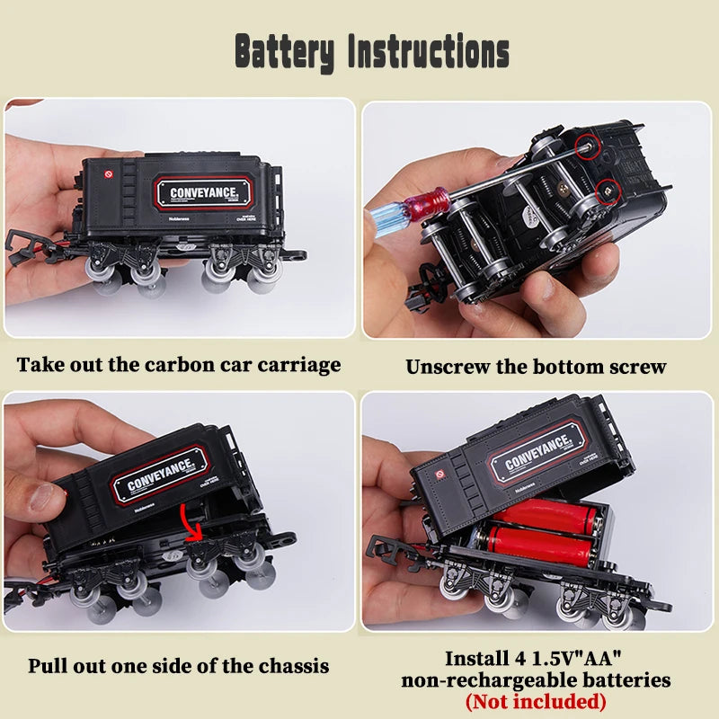 Klassische batteriebetriebene elektrische Eisenbahn Dampflokomotive Set mit Wassernachfüllung für Rauchzug Spielzeug mit Licht & Sound