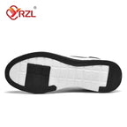 YRZL Herrenschuhe Frühling Herbst Wasserdichte Wandersneaker Freizeit Herren Ledersportschuhe Rutschfeste Tennisschuhe für Herren